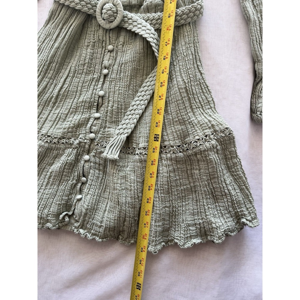 Guess Arita Belted Crochet Shirt Dress Lined Women's XS - Picture 8 of 9